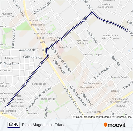 Mapa de 40 de autobús