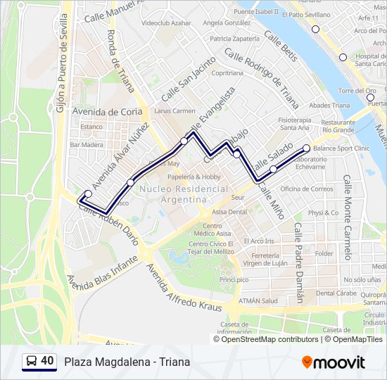 Mapa de 40 de autobús