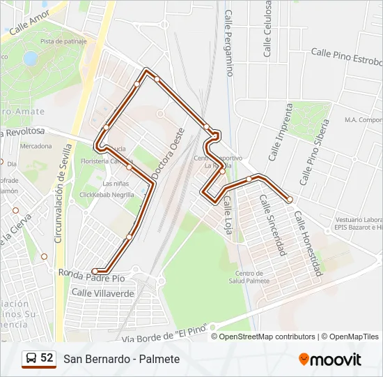 52 Bus Line Map