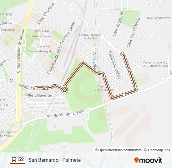 52 Bus Line Map