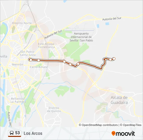 53 Bus Line Map