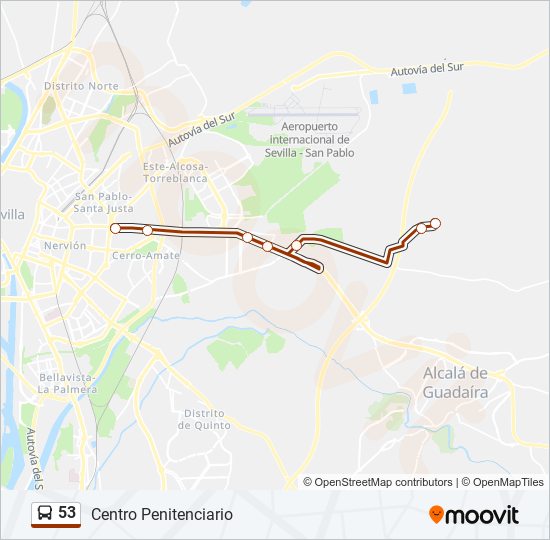 53 bus Line Map