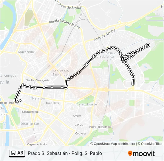A3 Bus Line Map