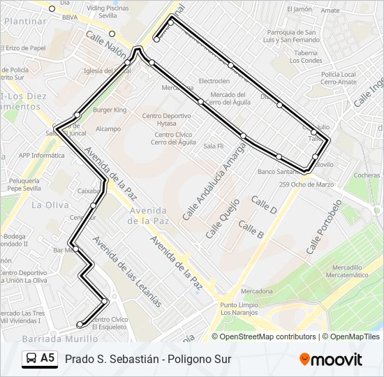 A5 bus Line Map