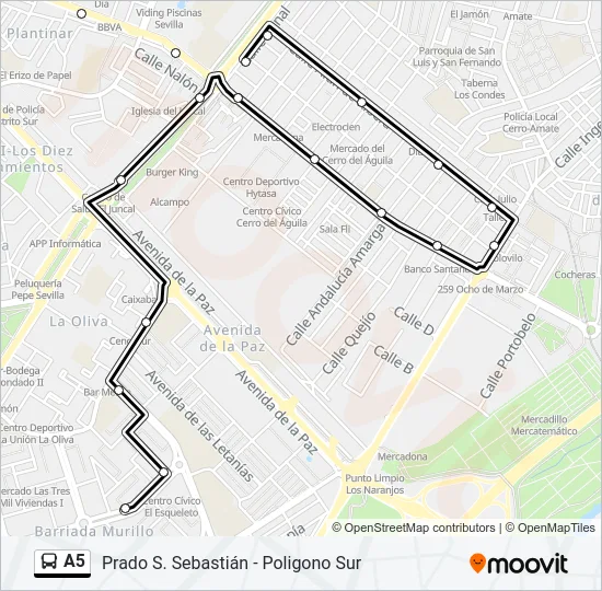 A5 Bus Line Map