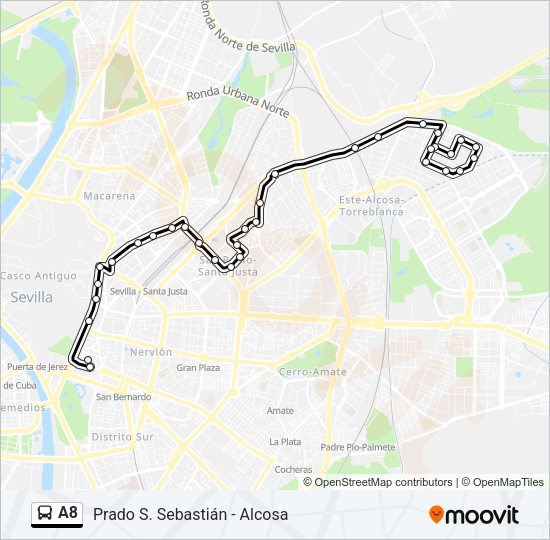 A8 Bus Line Map
