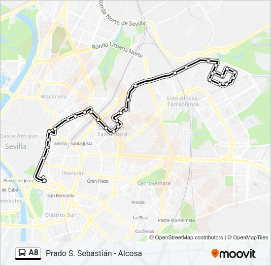 A8 Bus Line Map
