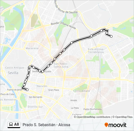 A8 Bus Line Map