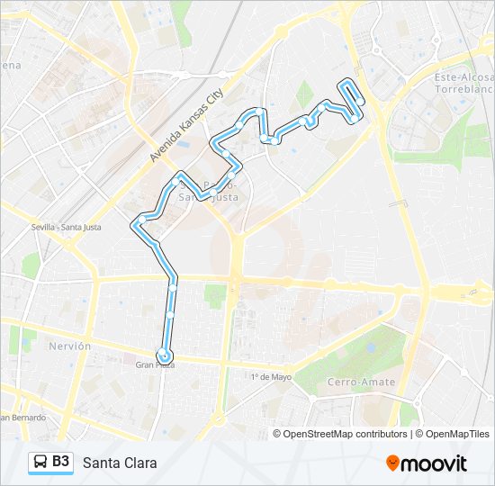 B3 bus Line Map