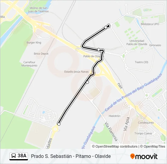 38A Bus Line Map