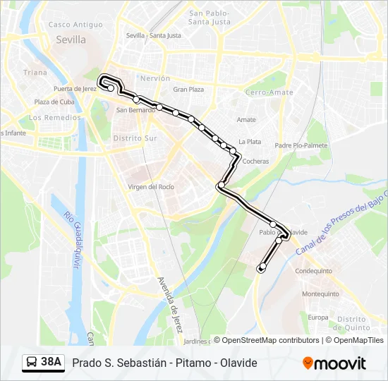 38A Bus Line Map