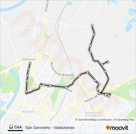 C6A Bus Line Map