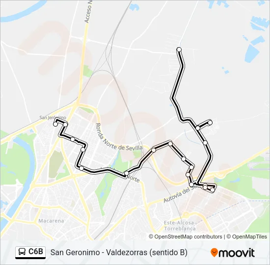 C6B Bus Line Map