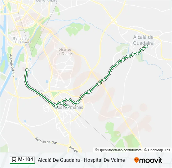 M-104 Bus Line Map