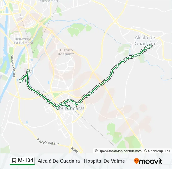 M-104 Bus Line Map