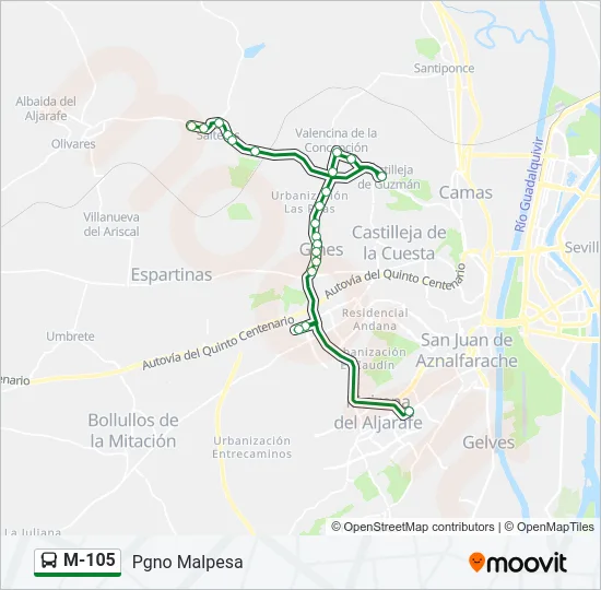 M-105 Bus Line Map