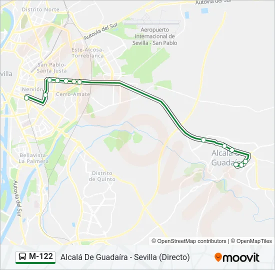 M-122 Bus Line Map