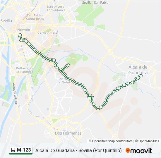 Mapa de M-123 de autobús
