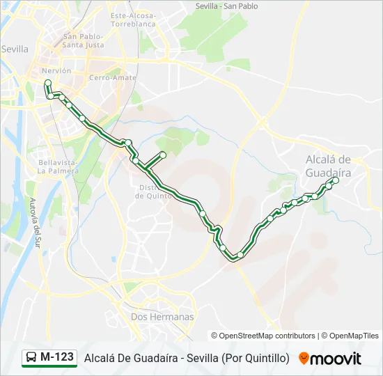 M-123 Bus Line Map