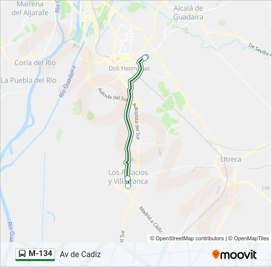 M-134 Bus Line Map