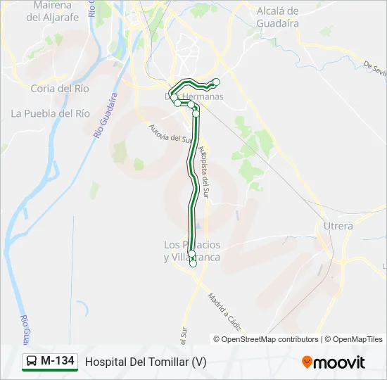 M-134 Bus Line Map