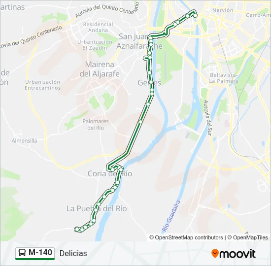 M-140 Bus Line Map