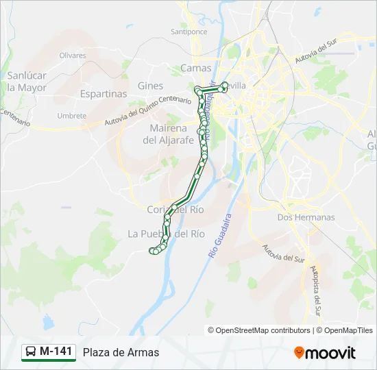 M-141 Bus Line Map