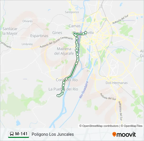 M-141 Bus Line Map