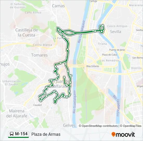 M-154 Bus Line Map