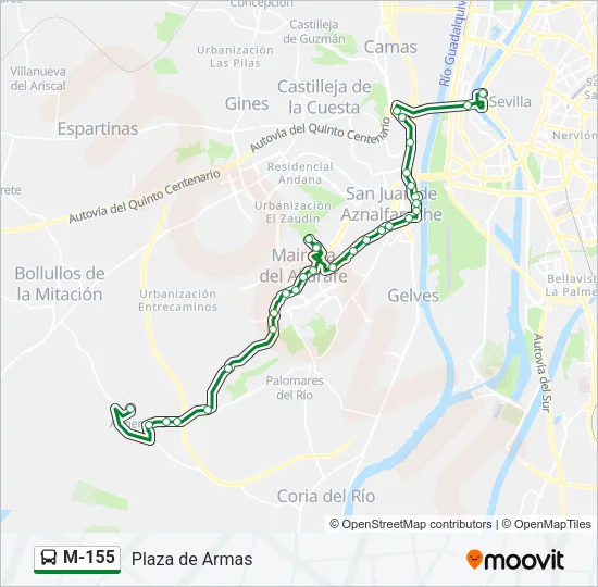 M-155 Bus Line Map