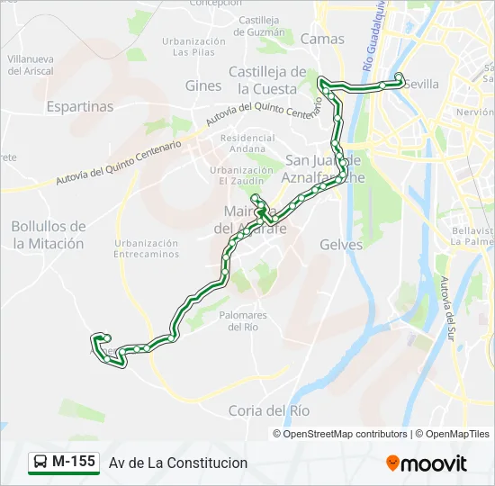 M-155 Bus Line Map