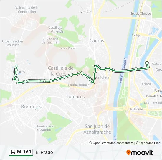 M-160 Bus Line Map