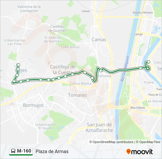 M-160 Bus Line Map