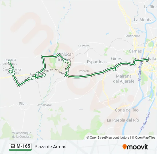 M-165 Bus Line Map