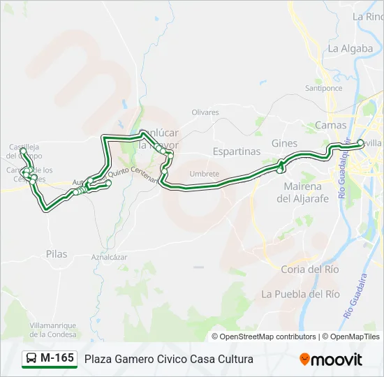 M-165 Bus Line Map