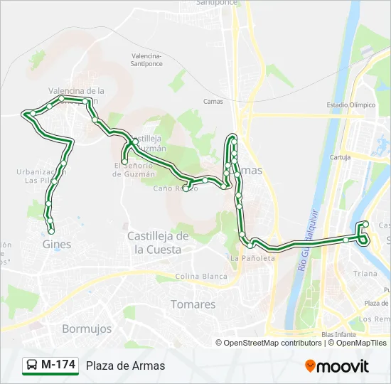 M-174 Bus Line Map