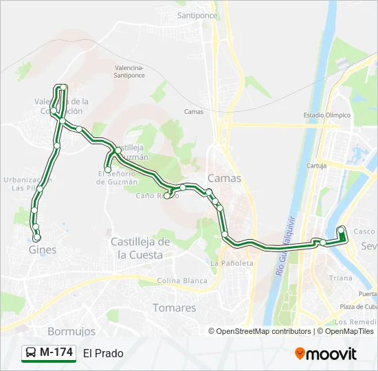 M-174 Bus Line Map