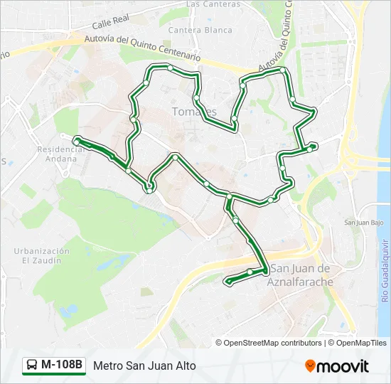 M-108B Bus Line Map