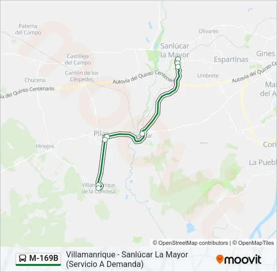 M-169B Bus Line Map