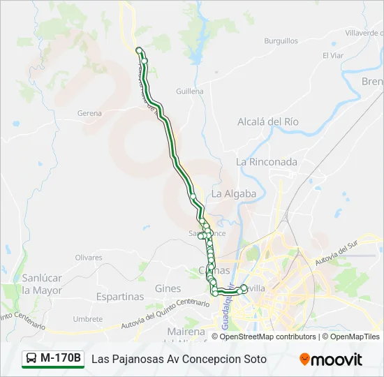 M-170B Bus Line Map