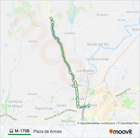 M-170B Bus Line Map