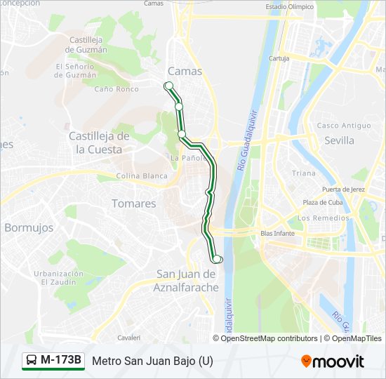 Mapa de M-173B de autobús