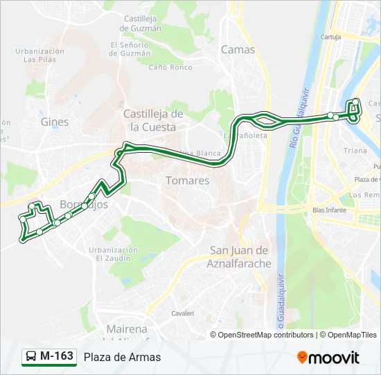 M-163 Bus Line Map