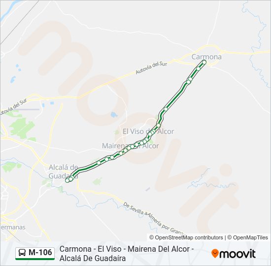 Mapa de M-106 de autobús