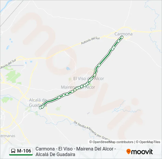 M-106 Bus Line Map