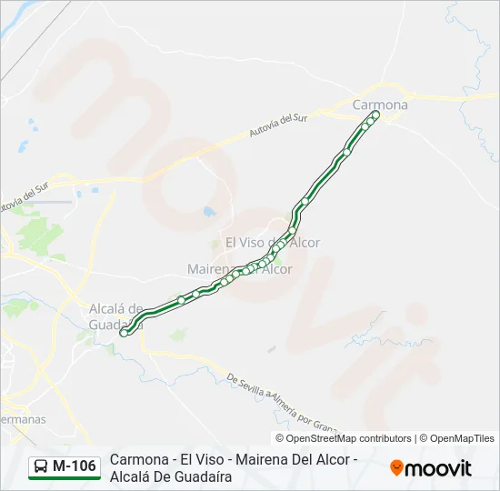 M-106 Bus Line Map