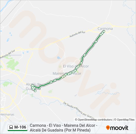 M-106 Bus Line Map