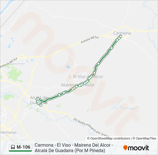 M-106 Bus Line Map