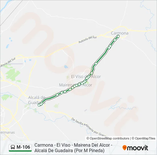 M-106 Bus Line Map