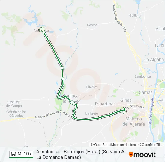 M-107 Bus Line Map